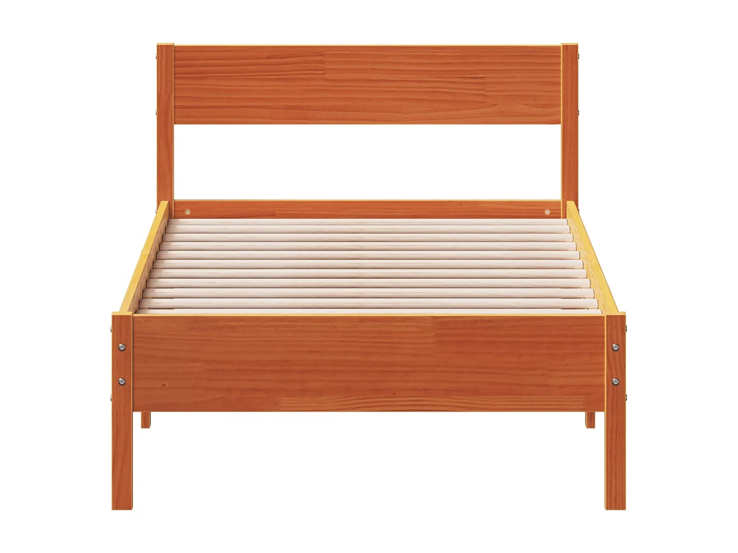 Cadre de lit sans matelas cire marron 100x200cm bois pin massif