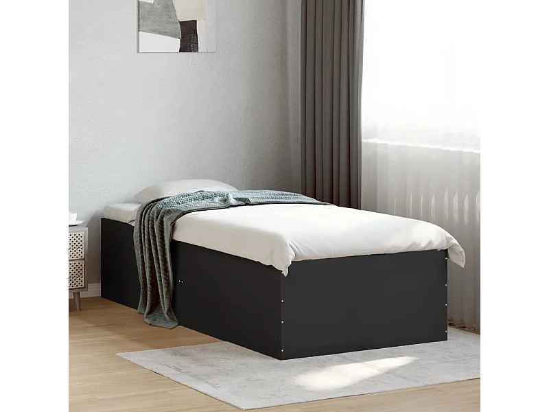 Bettgestell Schwarz 75x190 cm Holzwerkstoff