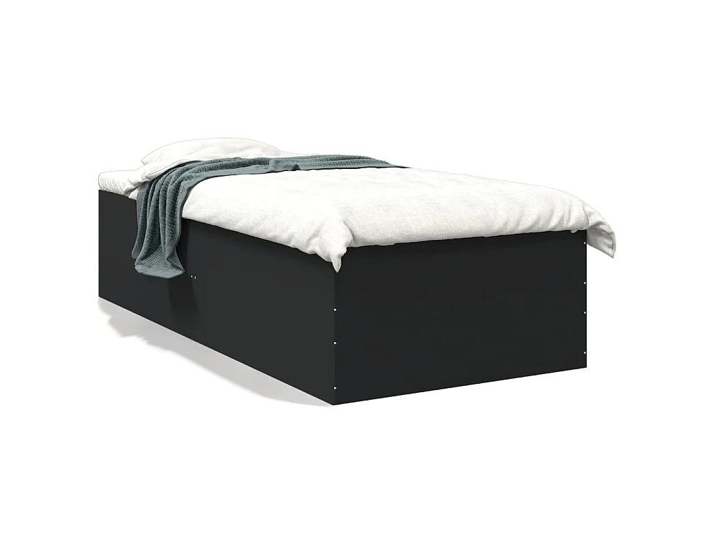 Cadre de lit sans matelas noir 75x190 cm