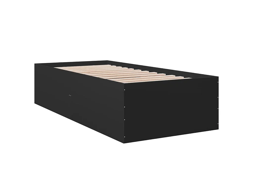 Cadre de lit sans matelas noir 75x190 cm
