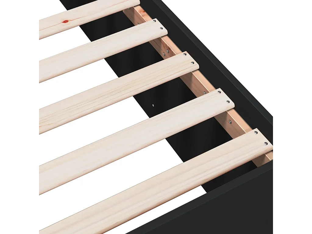 Cadre de lit sans matelas noir 75x190 cm