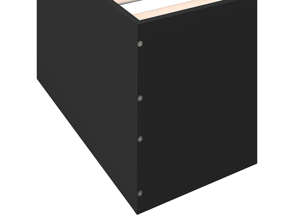 Cadre de lit sans matelas noir 75x190 cm