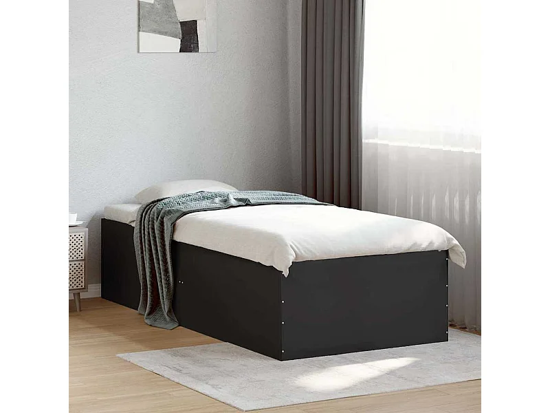 Cadre de lit sans matelas noir 75x190 cm