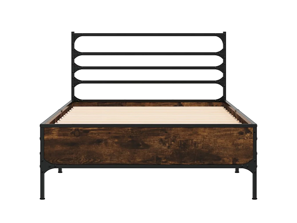Cadre de lit sans matelas chêne fumé 100x200 cm