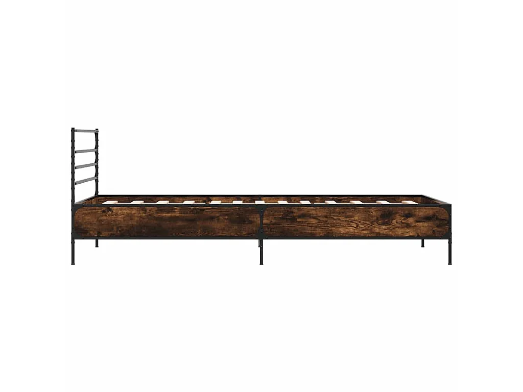 Cadre de lit sans matelas chêne fumé 100x200 cm