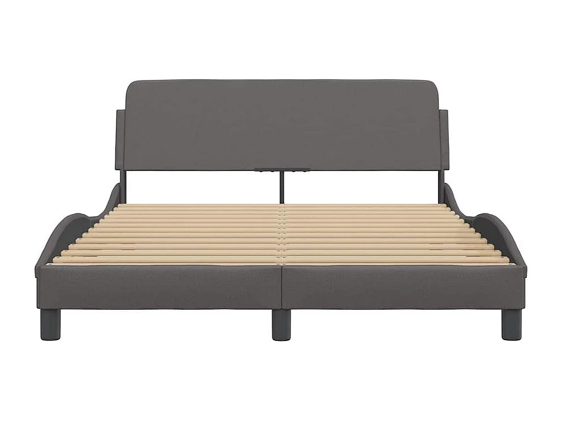 Estrutura de cama Dover 140x190cm couro artificial cinzento