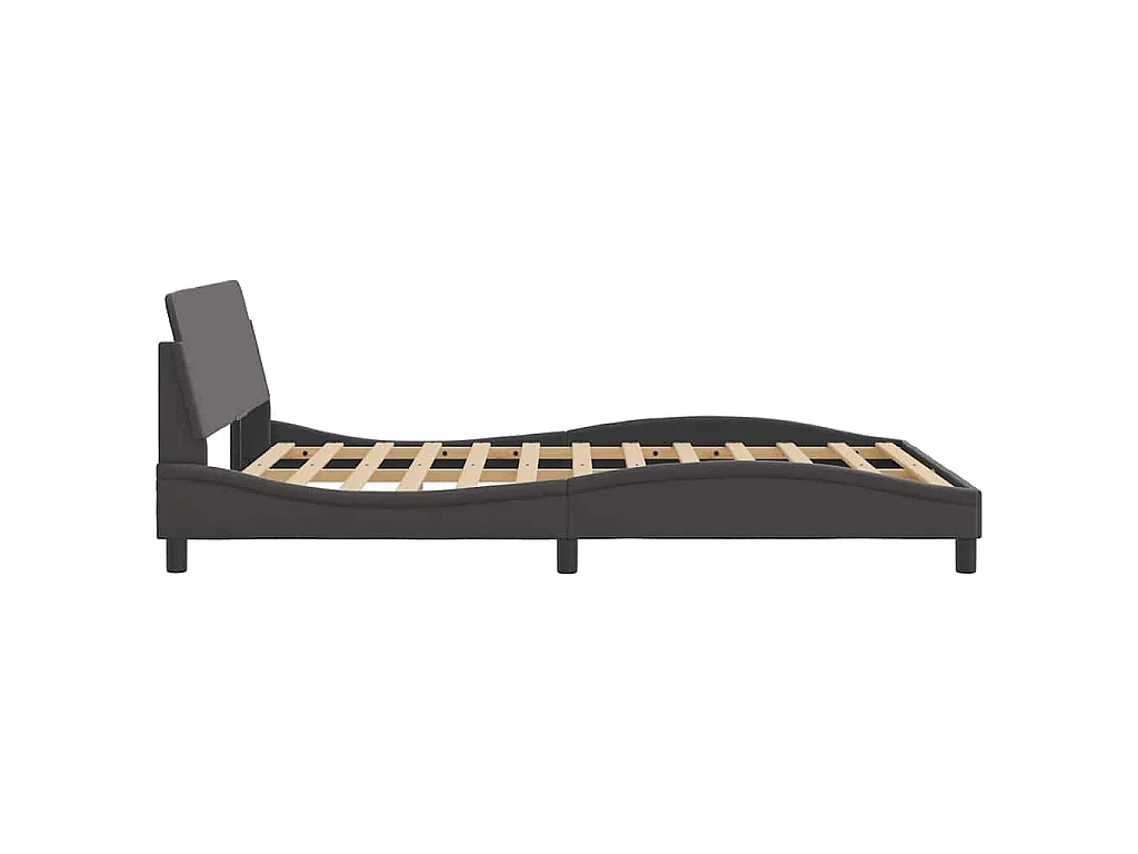 Cadre de lit Dover gris 140x190 cm similicuir