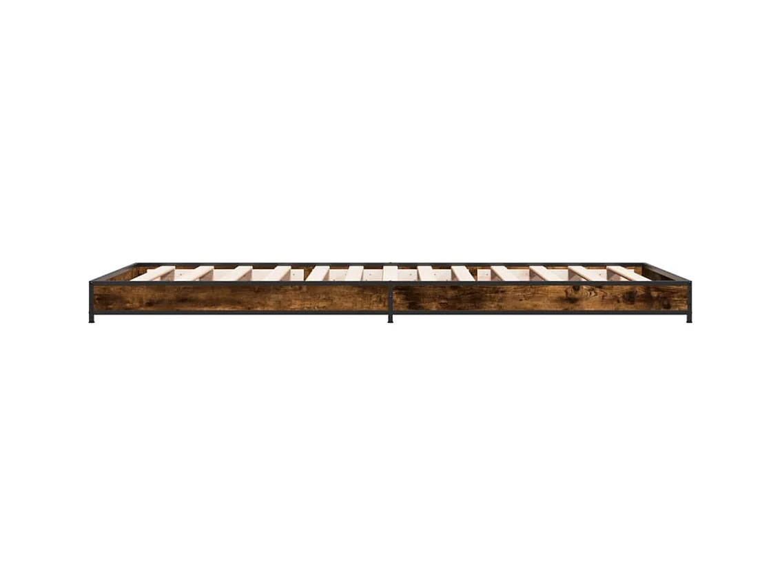 Bettgestell Räuchereiche 75x190 cm Holzwerkstoff und Metall