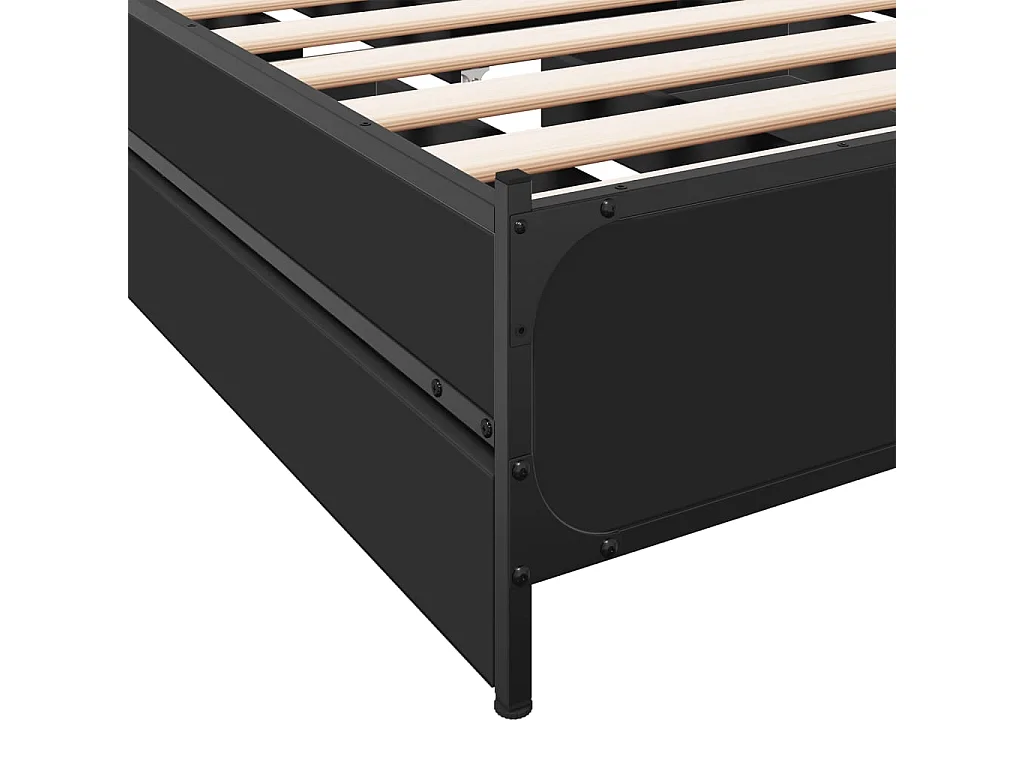 Bettgestell mit Schubladen Schwarz 90x190 cm Holzwerkstoff