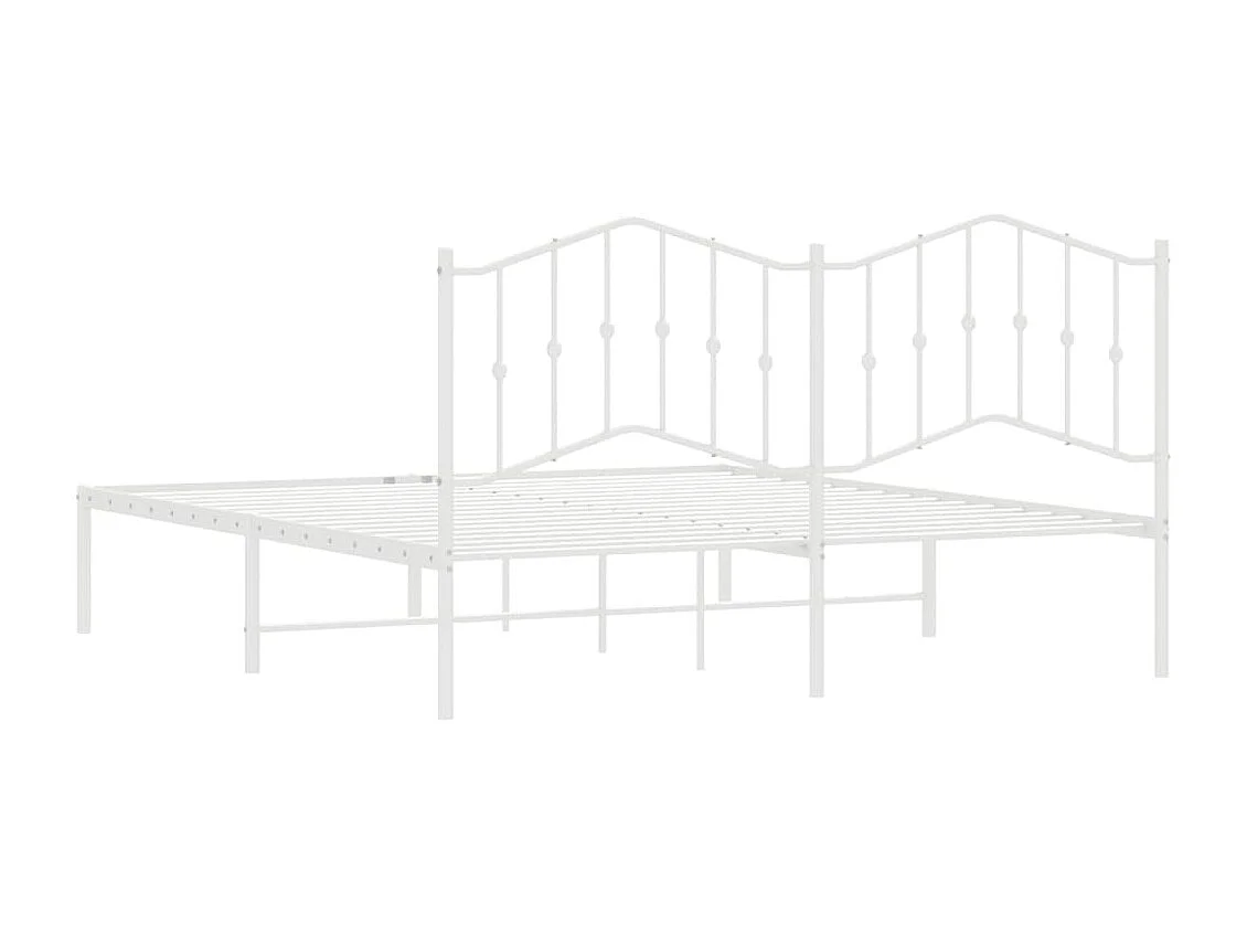 Bedframe met hoofdbord metaal wit 180x200 cm