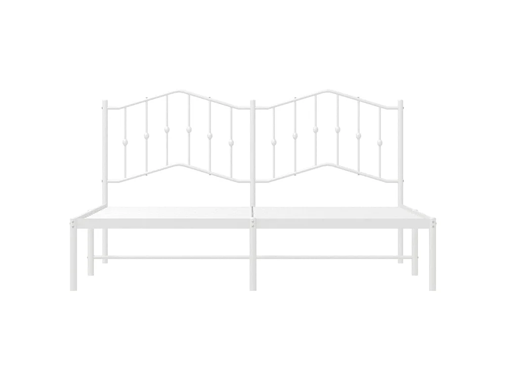 Cadre de lit métal sans matelas et tête de lit blanc 180x200 cm