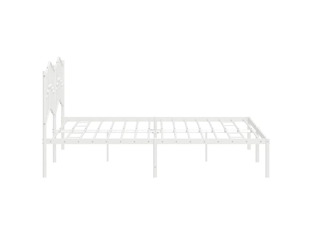 Cadre de lit métal sans matelas et tête de lit blanc 180x200 cm