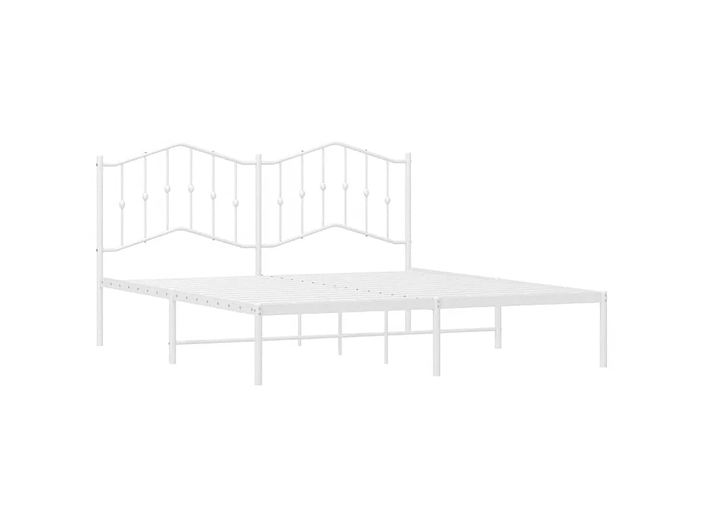 Bedframe met hoofdbord metaal wit 180x200 cm