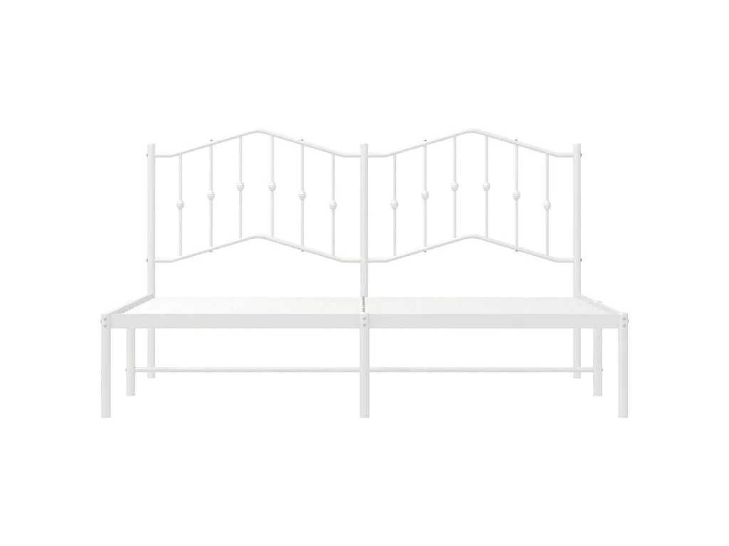 Bedframe met hoofdbord metaal wit 180x200 cm