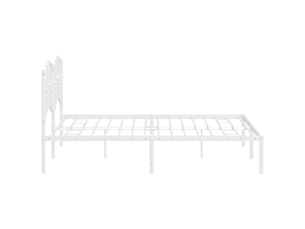Bedframe met hoofdbord metaal wit 180x200 cm