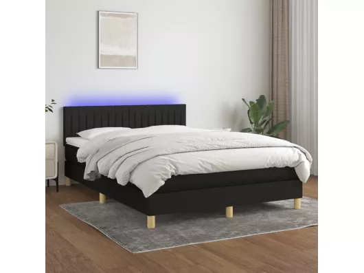 Kauf Unique Boxspringbett mit Matratze & LED Schwarz 140x200 cm Stoff