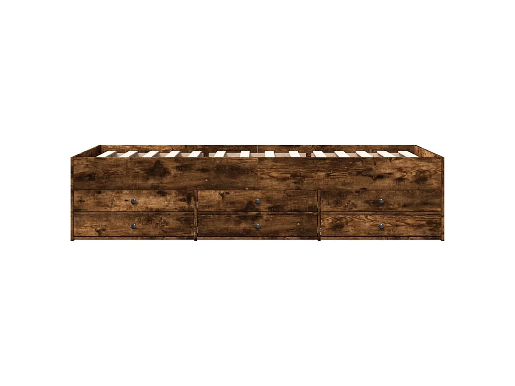 Tagesbett mit Schubladen ohne Matratze Räuchereiche 90x190 cm