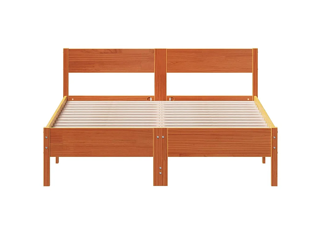 Bedframe zonder matras massief grenenhout wasbruin 140x200 cm