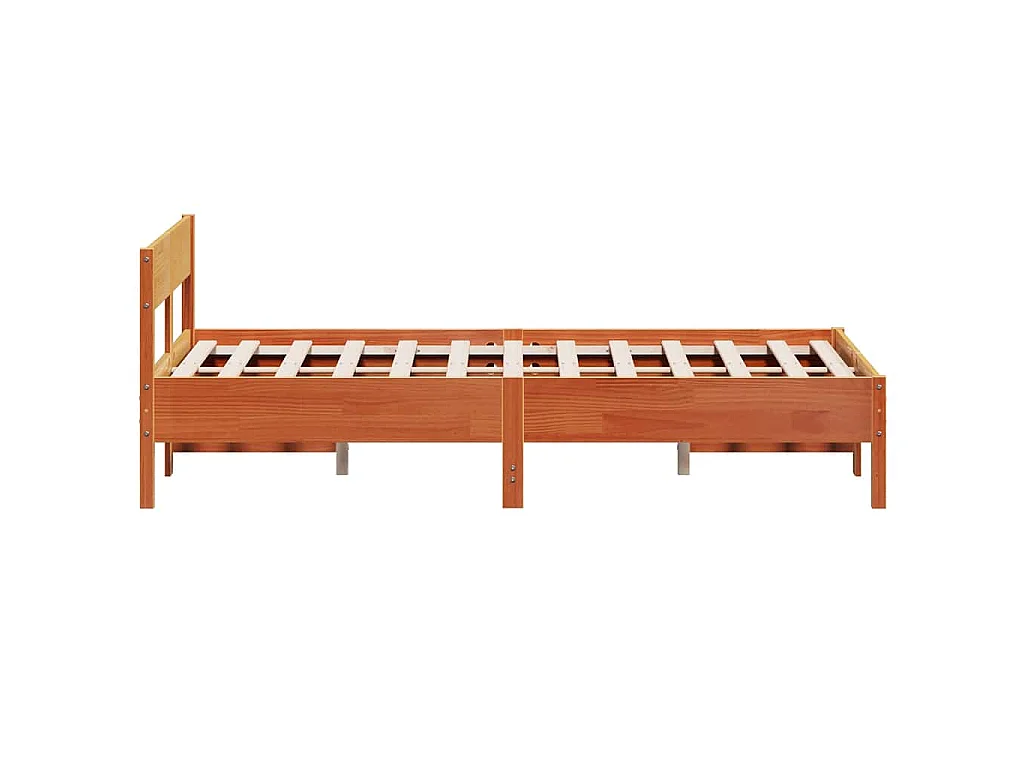 Bedframe zonder matras massief grenenhout wasbruin 140x200 cm