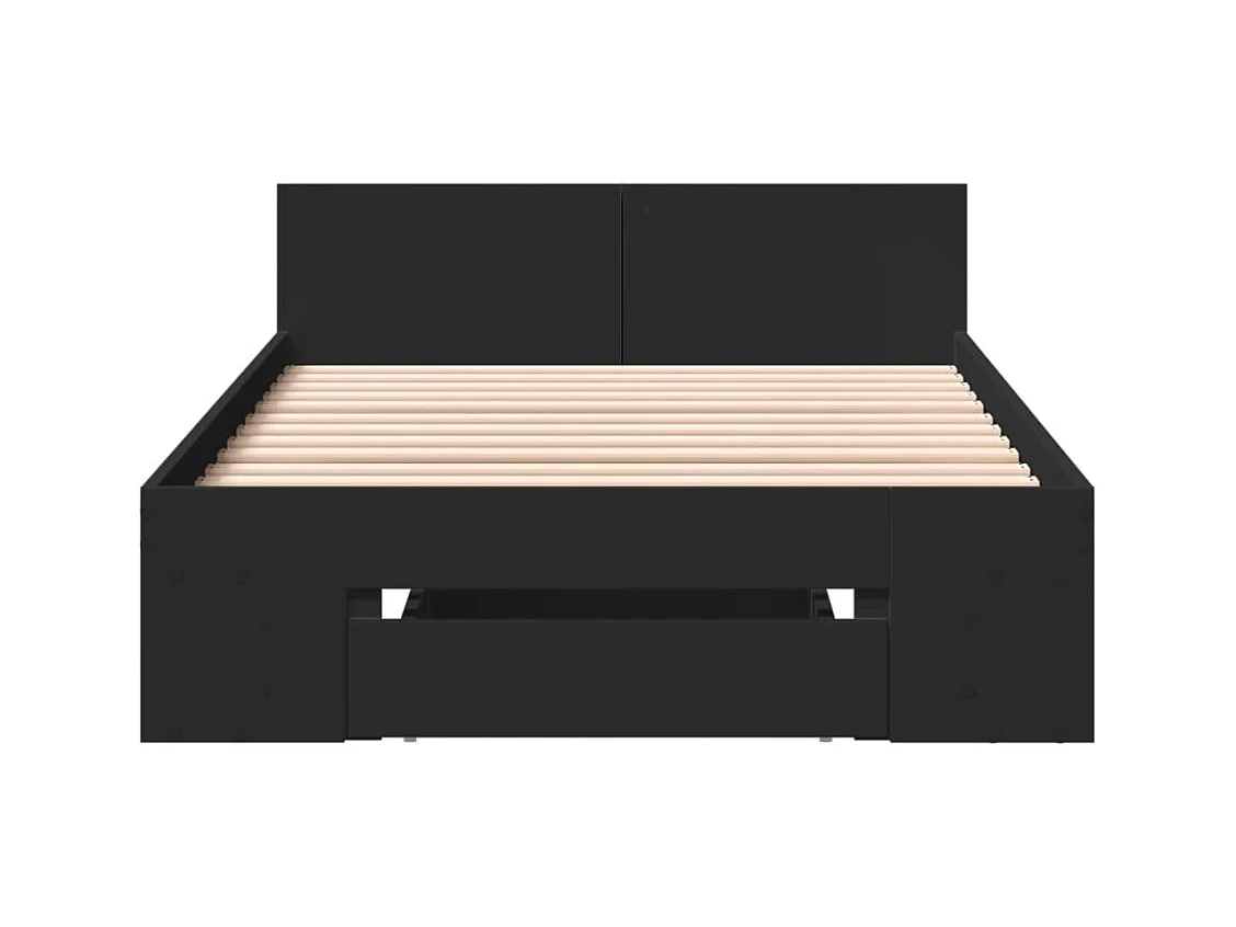 Bettgestell mit Schublade Schwarz 90x200 cm Holzwerkstoff