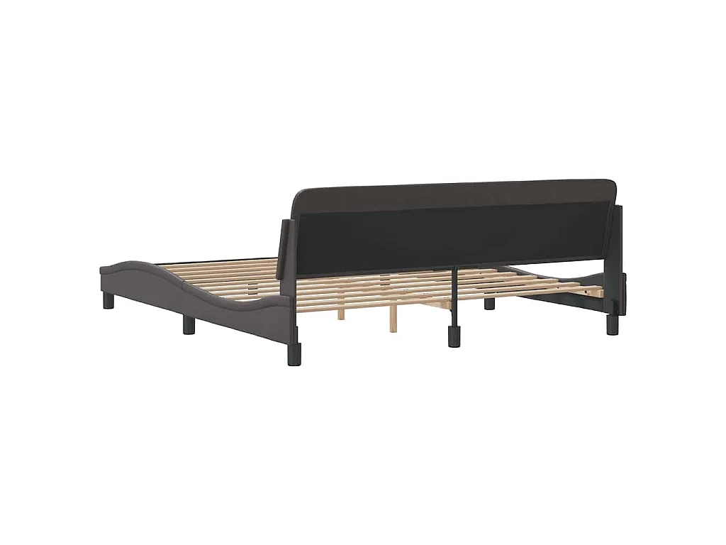 Estrutura de cama Dover 180x200cm couro artificial cinzento