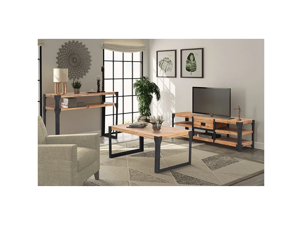 Mobilier de salon 3 pièces Bois d'acacia massif