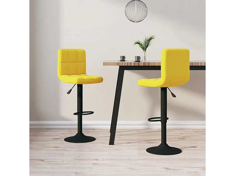 Sgabelli da Bar 2 pz Giallo Senape in Velluto