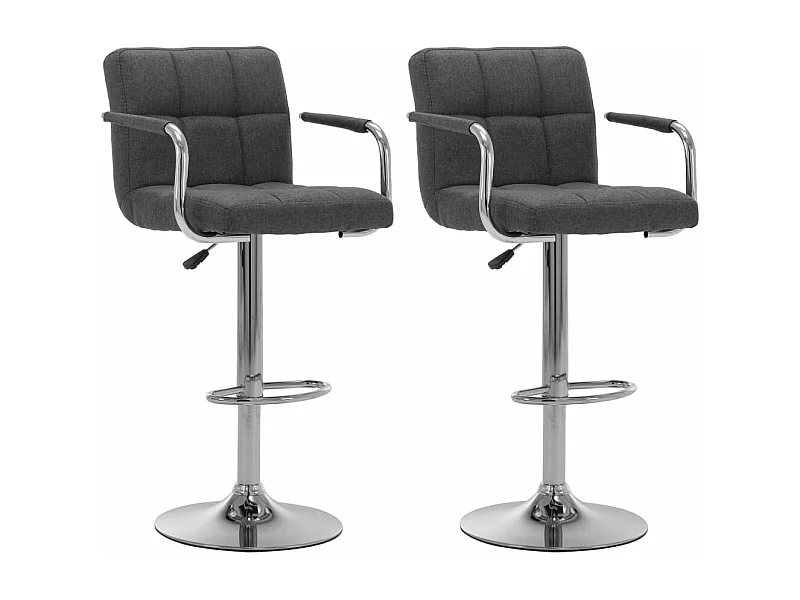 Barstoelen 2 st stof donkergrijs
