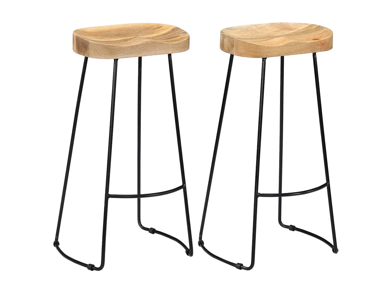 Tabourets de bar Gavin lot de 2 bois de manguier massif