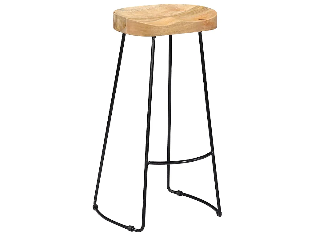 Tabourets de bar Gavin lot de 2 bois de manguier massif