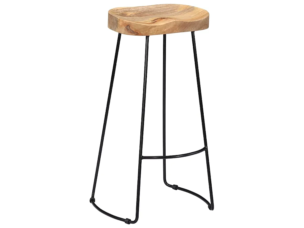 Tabourets de bar Gavin lot de 2 bois de manguier massif