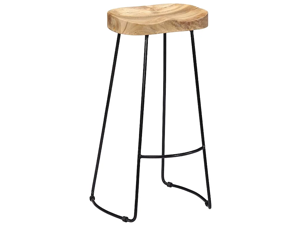 Tabourets de bar Gavin lot de 2 bois de manguier massif