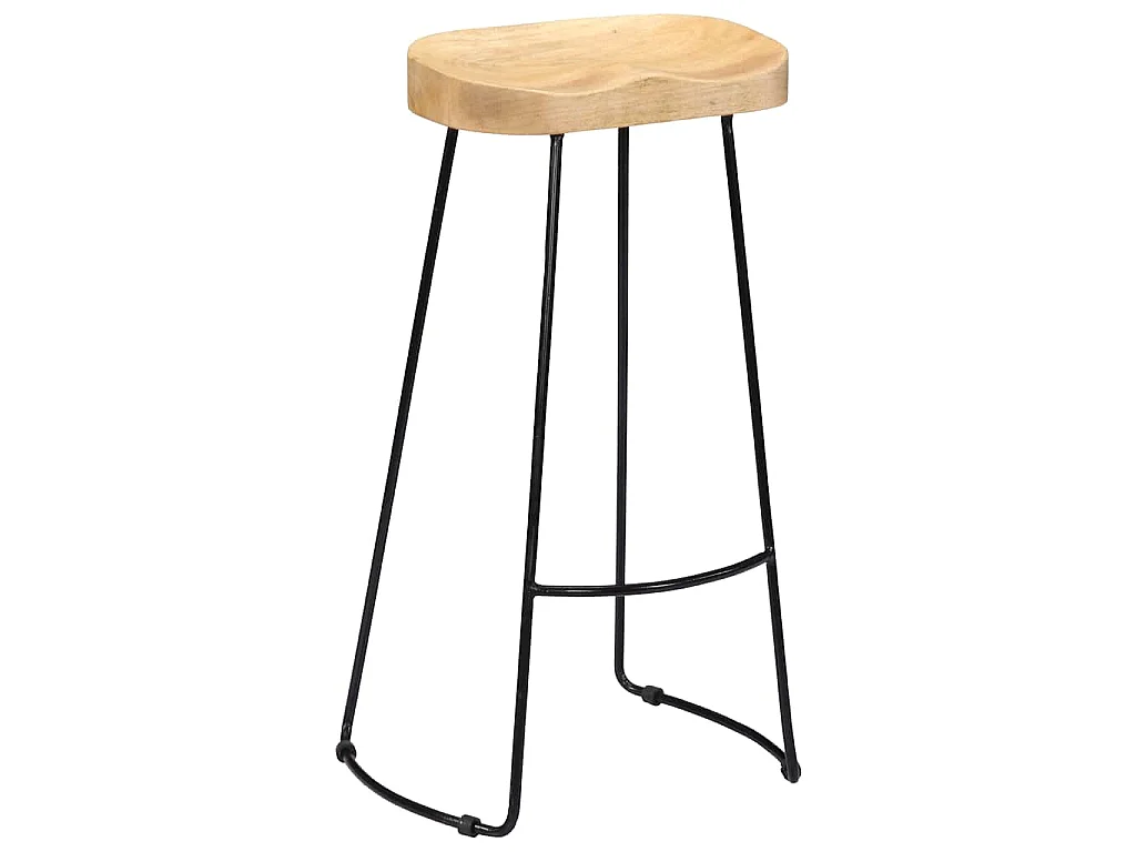 Tabourets de bar Gavin lot de 2 bois de manguier massif