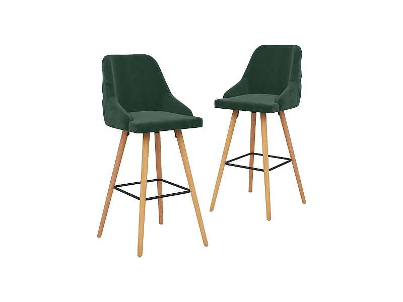 Bancos de bar 2 pcs veludo verde-escuro