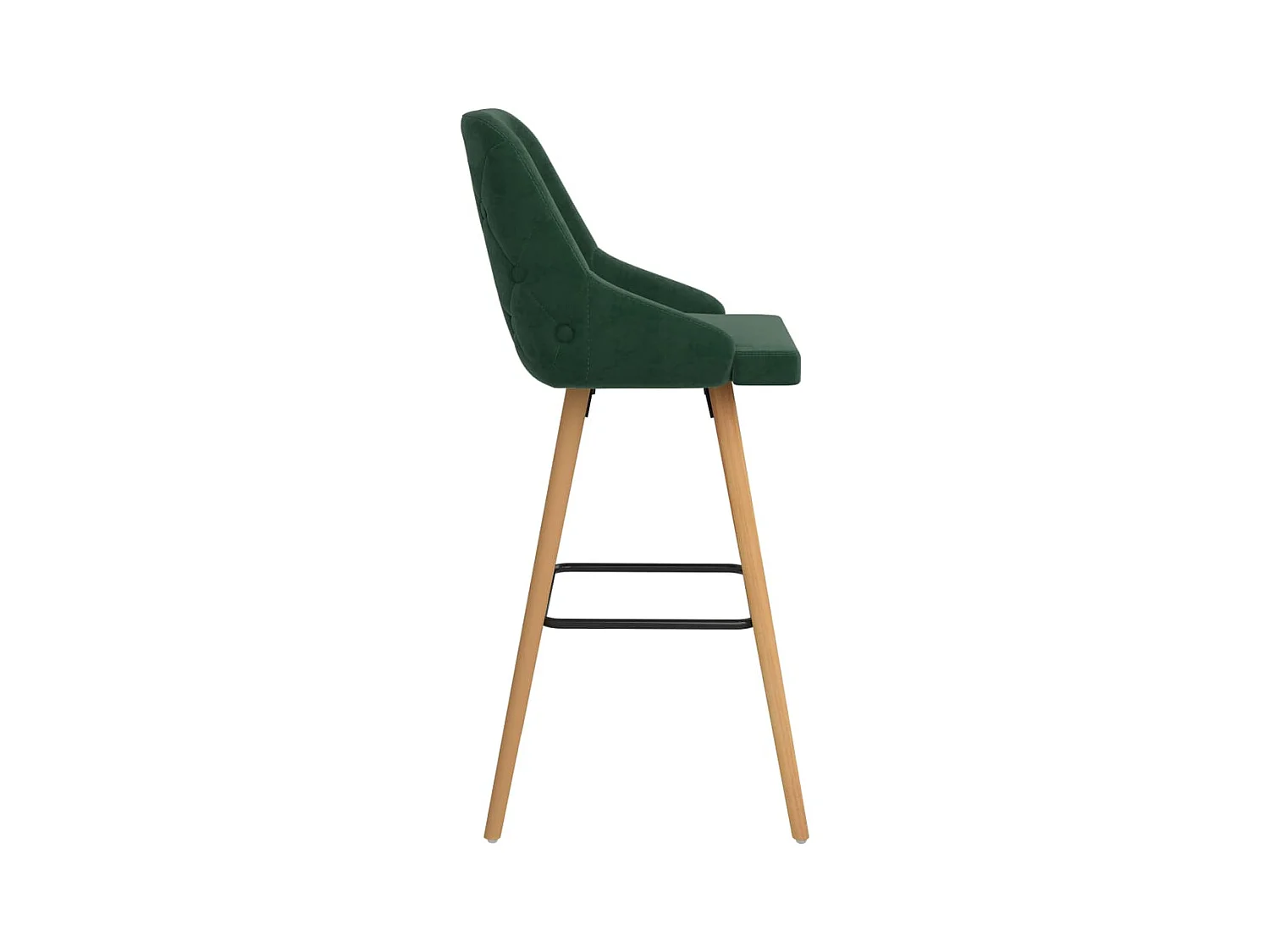 Tabourets de bar lot de 2 vert foncé velours