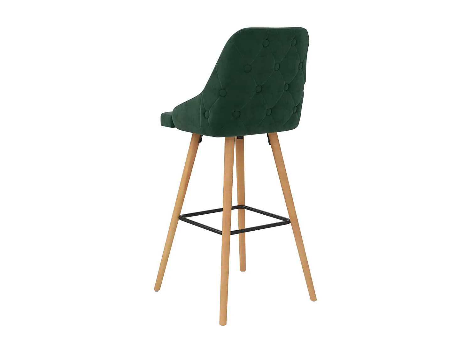 Tabourets de bar lot de 2 vert foncé velours
