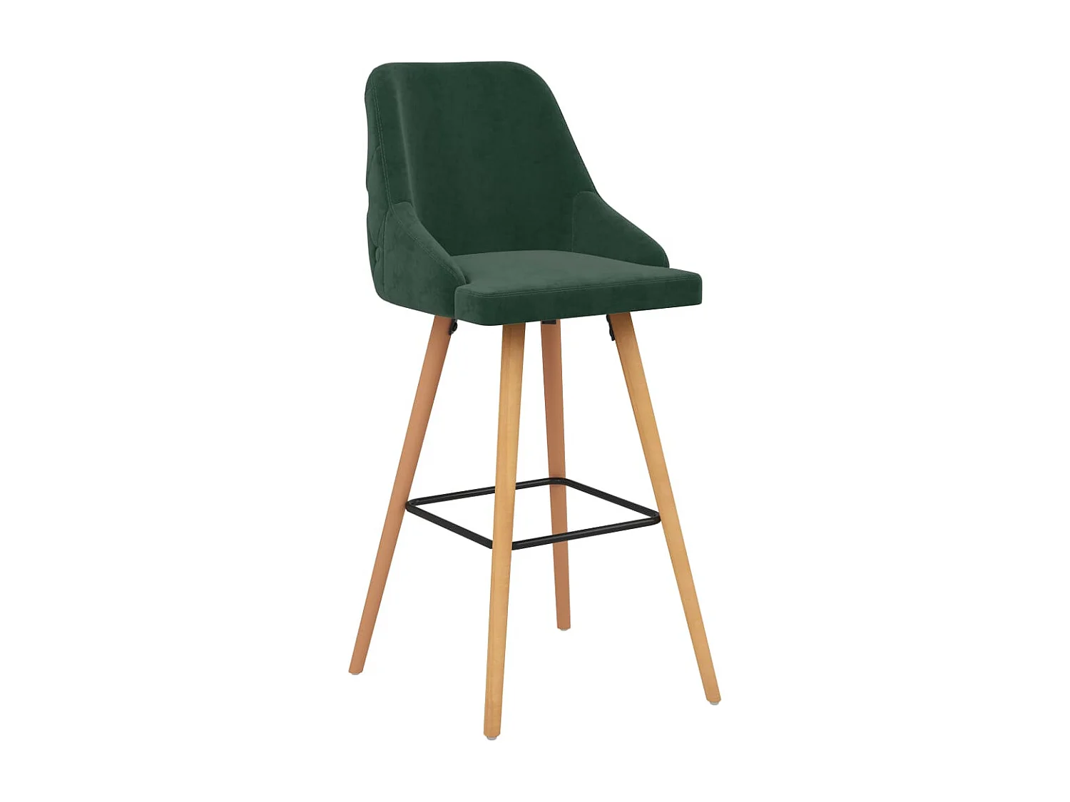 Tabourets de bar lot de 2 vert foncé velours