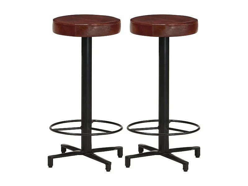 Barkrukken 2 st 66 cm echt leer