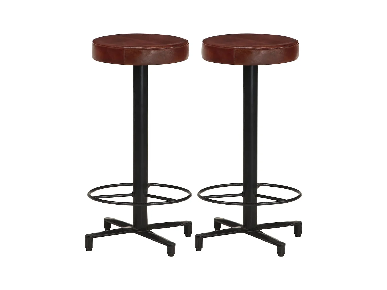 Tabourets de bar lot de 2 66 cm cuir véritable