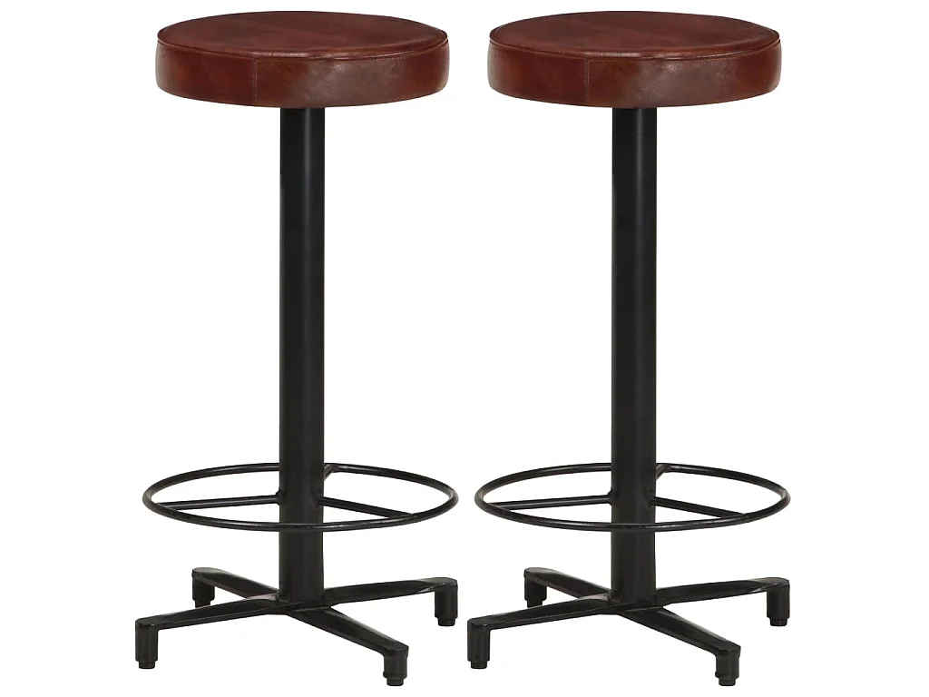 Sgabelli da Bar 2 pz 66 cm in Vera Pelle
