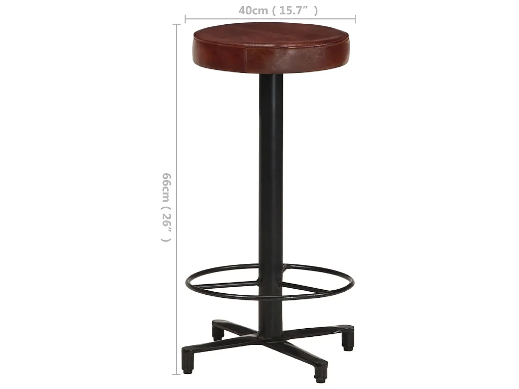 Sgabelli da Bar 2 pz 66 cm in Vera Pelle