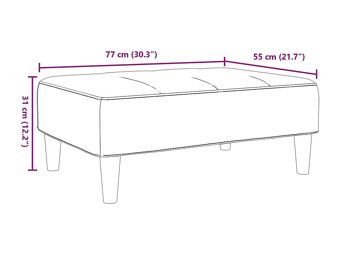 Voetenbank 77x55x31 cm stof zwart