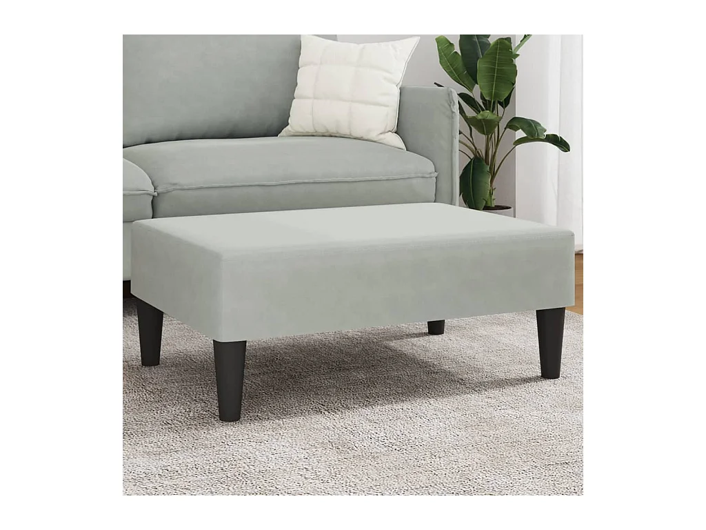 Repose-pied gris clair 77x55x31 cm velours