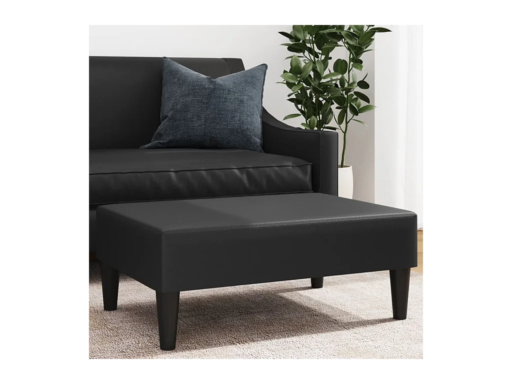 Repose-pied noir 77x55x31 cm similicuir