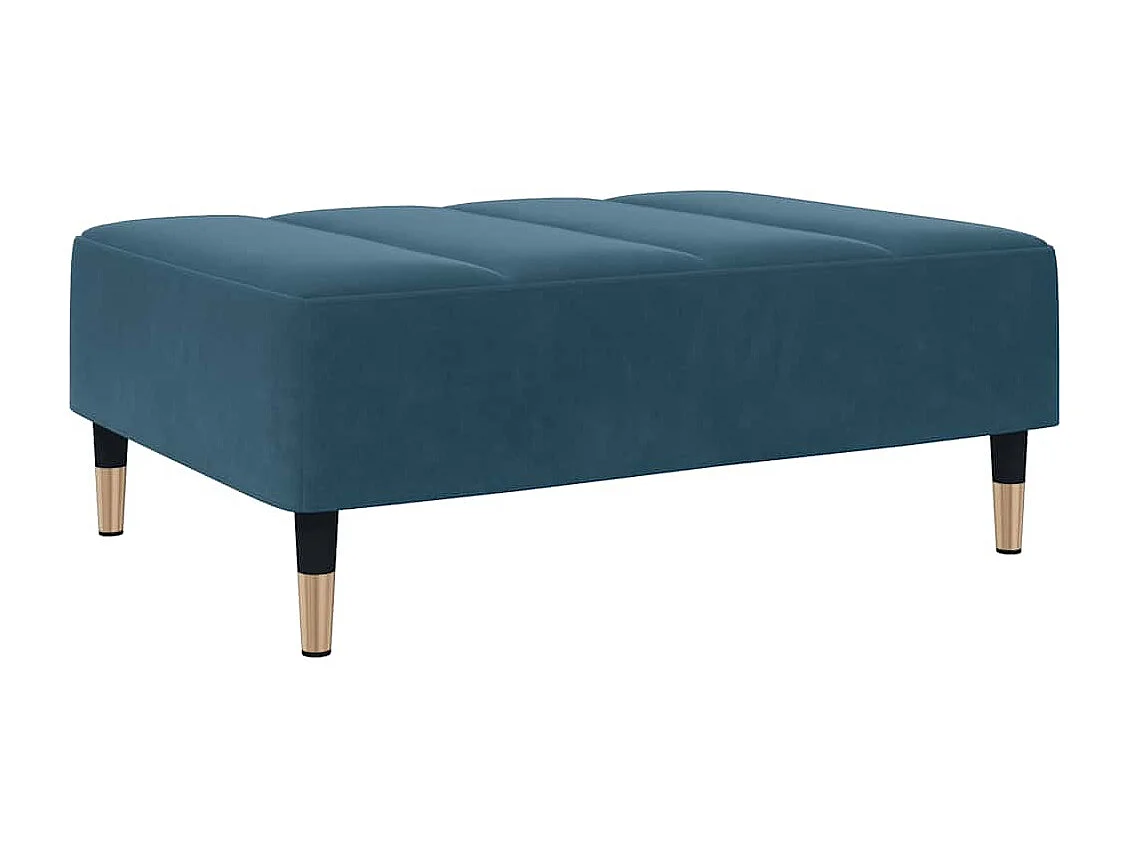 Repose-pied bleu 77x55x31 cm velours