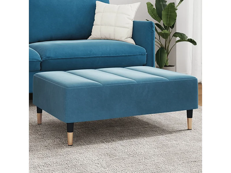 Repose-pied bleu 77x55x31 cm velours