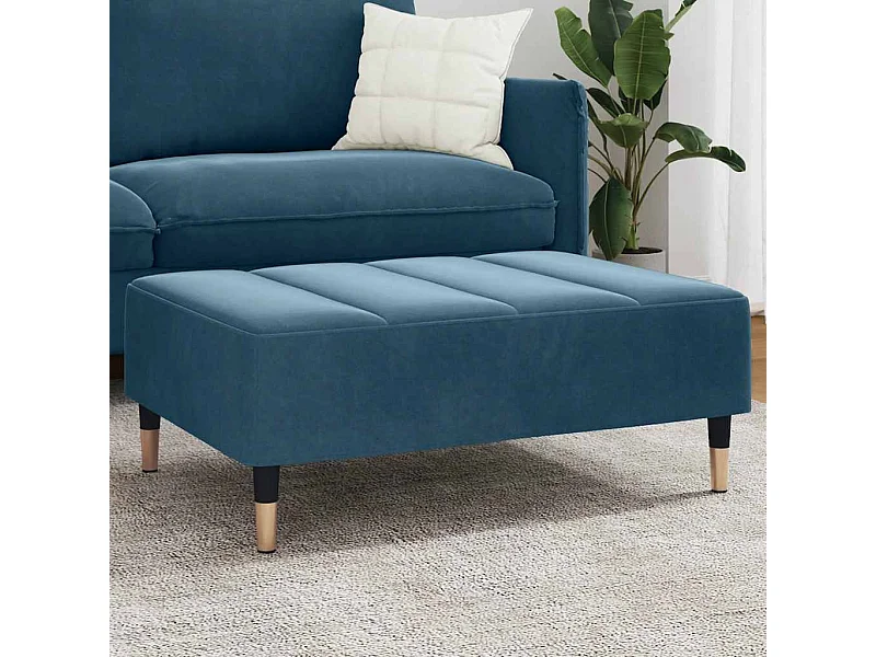 Repose-pied bleu 77x55x31 cm velours