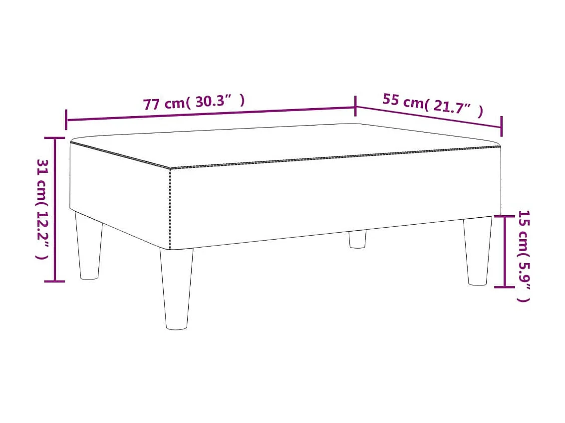 Apoio de pés 77x55x31 cm tecido cinzento-escuro