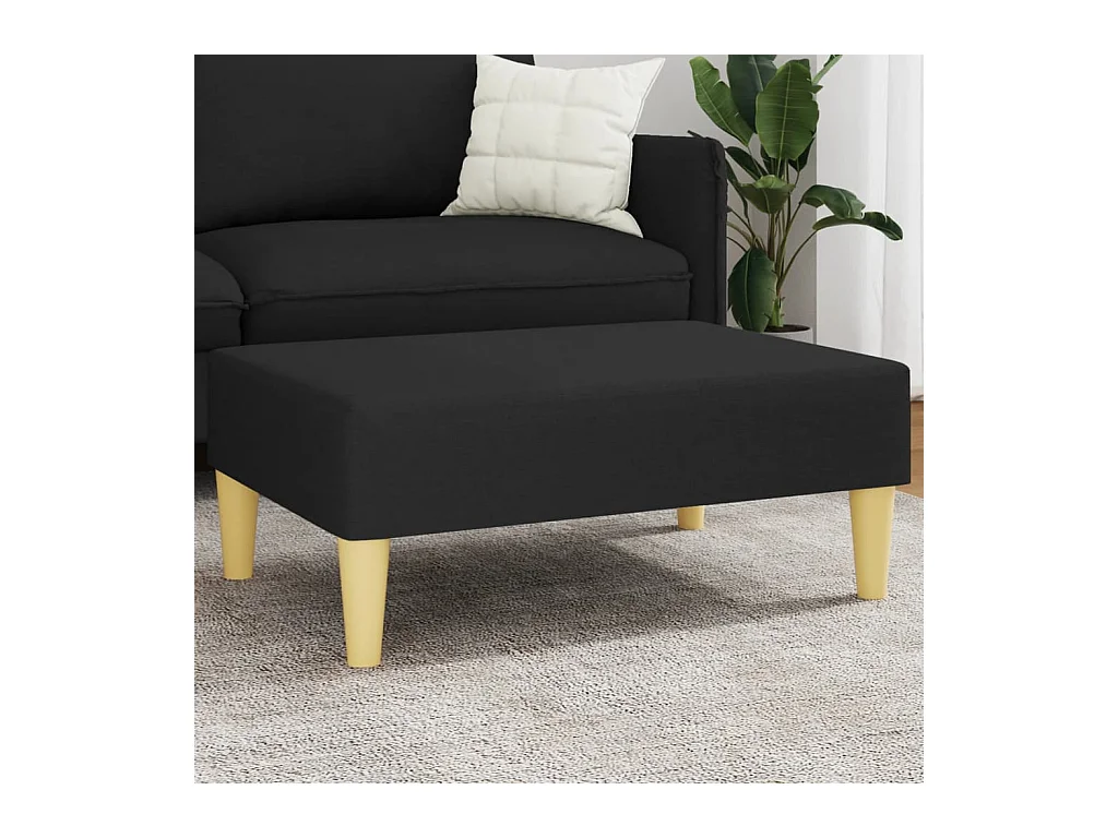Repose-pied noir 77x55x31 cm tissu