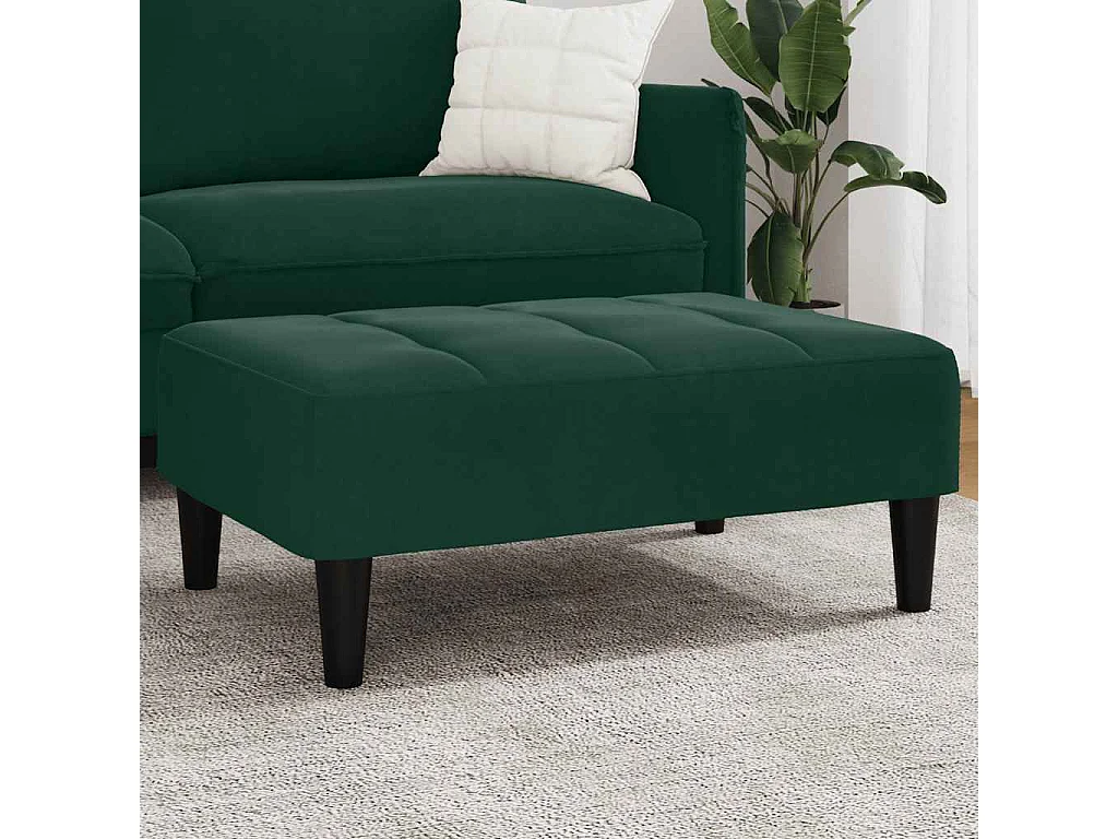 Repose-pied vert foncé 77x55x31 cm velours